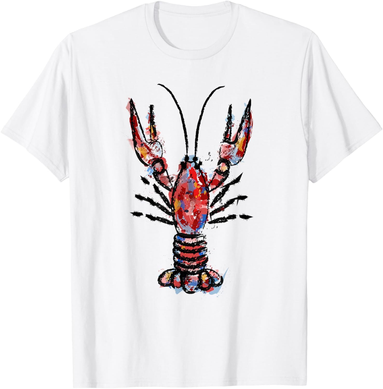 Sam Soft Royal Rags Crawfish Watercolor Cartoon T-Shirt - Walmart.com