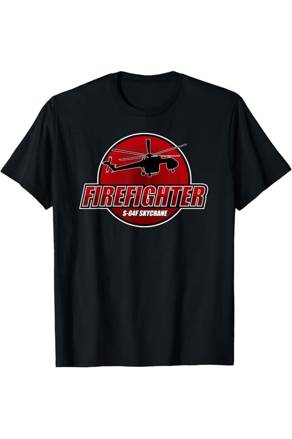 S-64 Skycrane Firefighter T-Shirt Full Size S-5XL