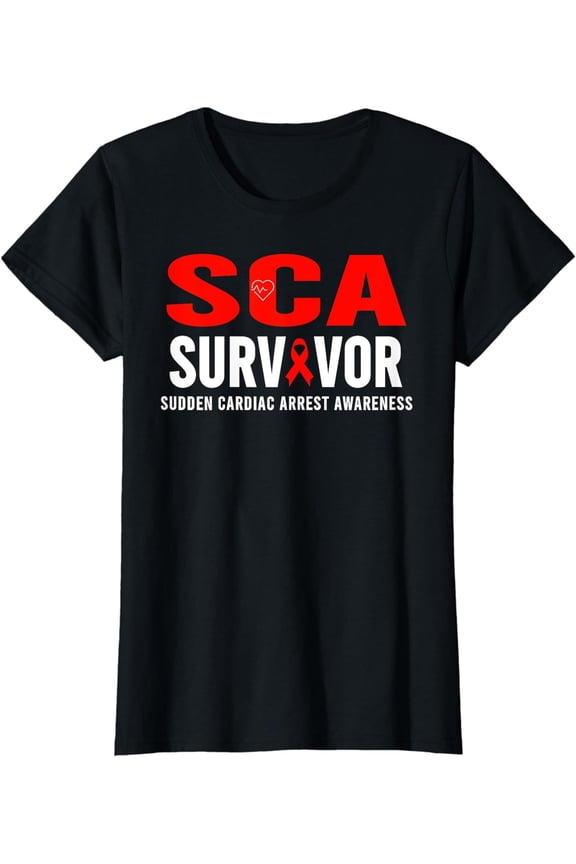 SCA Awareness Shirt - Sudden Cardiac Arrest Survivor Ladies' Crewneck T-Shirt All Size S-5XL