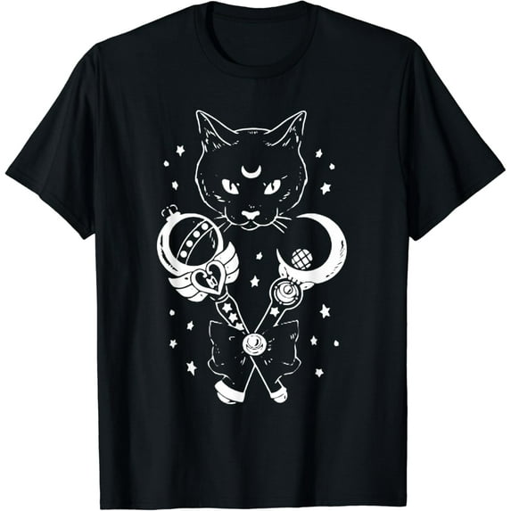 Sam Soft Sailor Meow Cute Moon Cat Space Magic Gothic T-Shirt