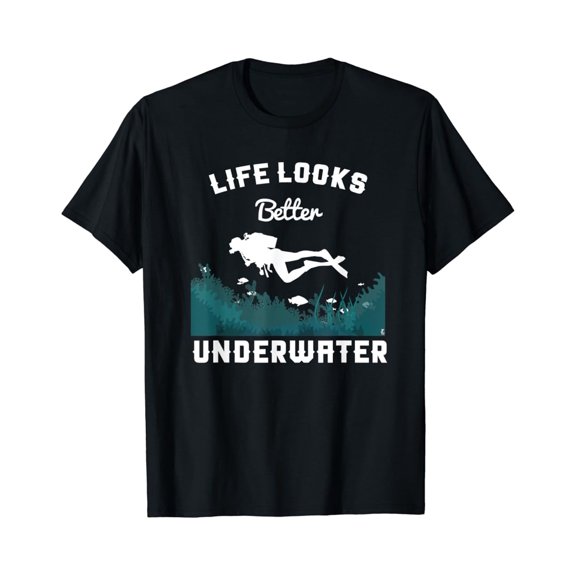 Sam Soft Scuba Diver Life Looks Better Underwater Ocean Gift T-Shirt Full Size S-5Xl