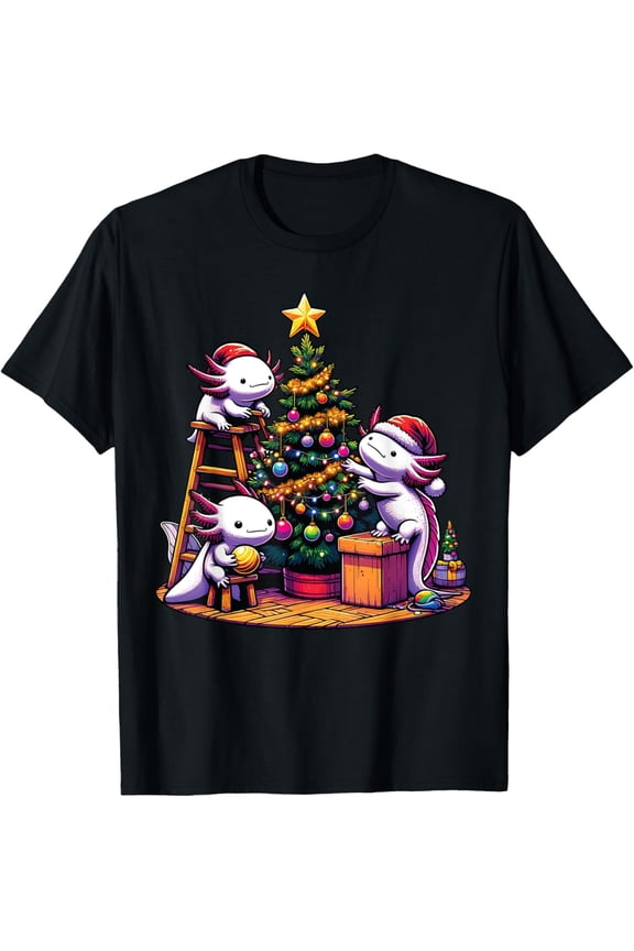 Sea Animal Lovers kawaii Axolotl Decorating Tree T-Shirt