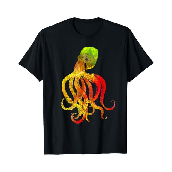 Sam Soft Sea Animals Squid Sea Monster Kraken Octopus T-Shirt