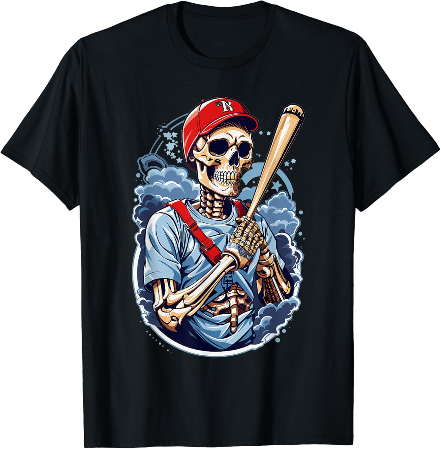 Sam Soft Skeleton With A Baseball Bat Graphic T-Shirt - Walmart.com