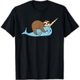 thumbnail image 1 of Sam Soft Sloth Riding Narwhal Oceanologist Sea Animal Whale Ocean T-Shirt Narwhale Sloth Whale Apparel, 1 of 5