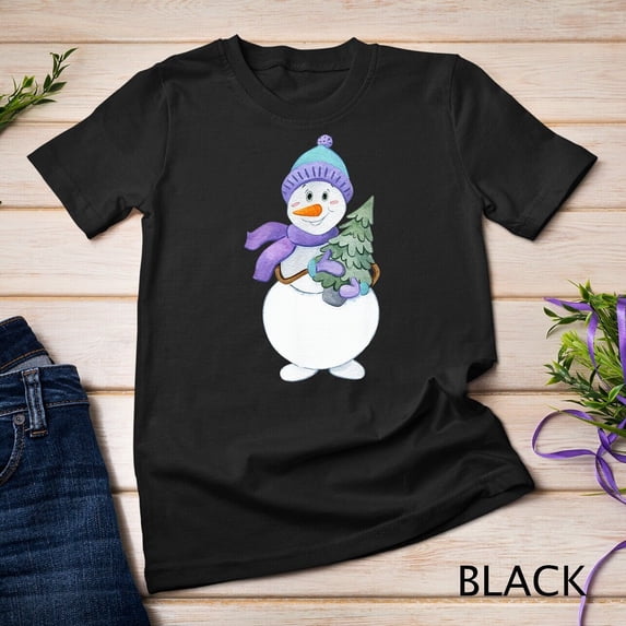 Sam Soft Snowman Tree Shirt For Men Women Family Unisex T-Shirt