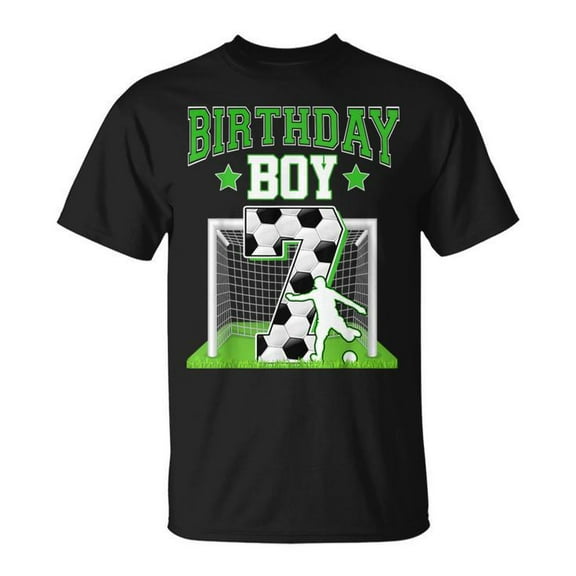 Sam Soft Soccer 7Th Birthday Boy 7 Year Old Sport Fan 7Yr Boys Party T-Shirt