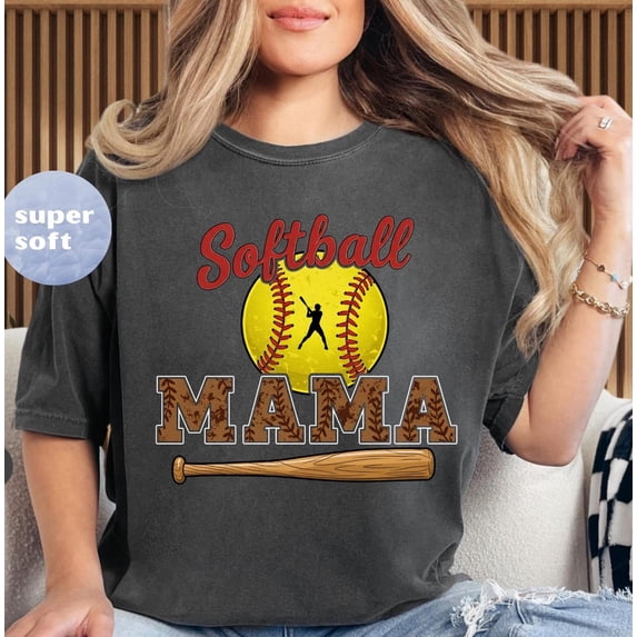 Sam Soft Softball Mama Shirt, Softball Mama Tee, Retro Softball Gift for Mom, Game Day T-Shirt