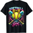 thumbnail image 1 of Sam Soft Softball Player Girl Ice Cream Softball Drip T-Shirt, Gift For Friend, Full Size S-5Xl, 1 of 5