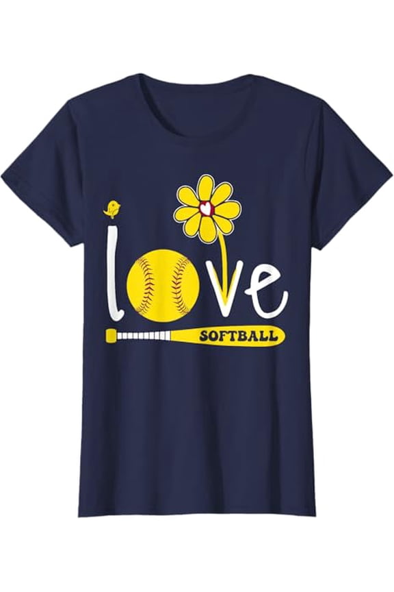 Softball Shirts For Women & Teen Girls I Love Softball T-Shirt, Gift For Friend, Full Size S-5Xl