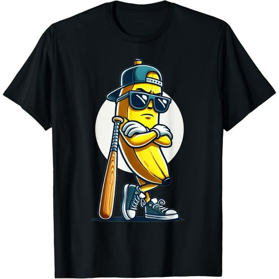 Sam Soft Sport Fans Cute Banana Graphics Banana Lover Baseball Unisex T-Shirt Full Size S-5XL
