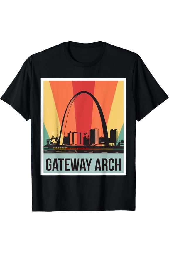 St Louis Vintage Gateway Arch National Park Souvenir T-Shirt All Size S-5XL