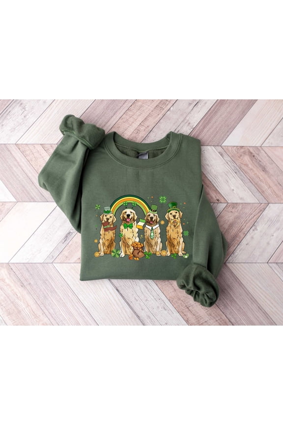 St Patricks Dogs Sweatshirt, Lucky Dogs Shirt, Dog Lover Sweater, St Patricks Dog Gift, Cute Gift for Dog Lover, Dog Mom Shirt