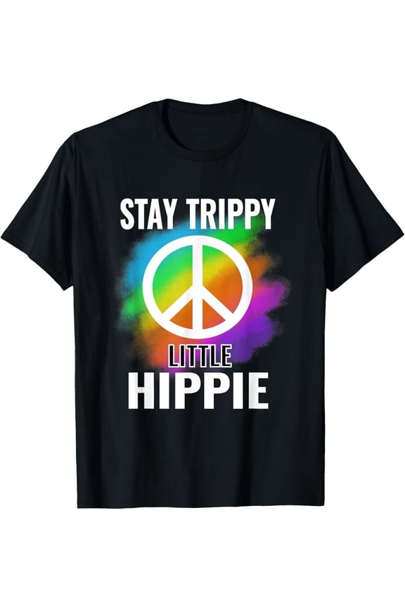 Stay Trippy Little Hippie 70S Style Psychedelic Peace Symbol T-Shirt