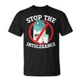 thumbnail image 1 of Sam Soft Stop The Intolerance Lactose Intolerant Vegan Unisex T Shirt, 1 of 5