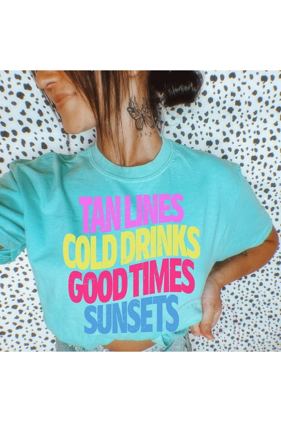 Summer Shirt: Sunshine Tan Lines Beachy Tee All Size S-5XL
