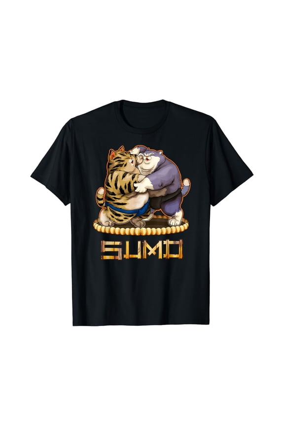 Sumo Cats Wrestlers - Japanese Sumo Wrestling T-Shirt, Gift For Friend, Full Size S-5Xl