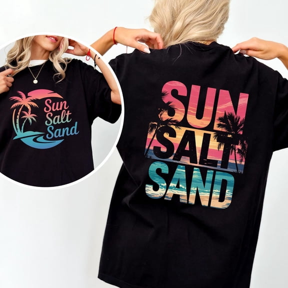 Sam Soft Sun Salt Sand T-Shirt, Beach Life Shirt, Beach Lover Giftful, Summer Apparel, Sun Salt Sand Tee, Beachy Palm Tree Tee, Sun Salt Sand PalmFull Size S-5XL