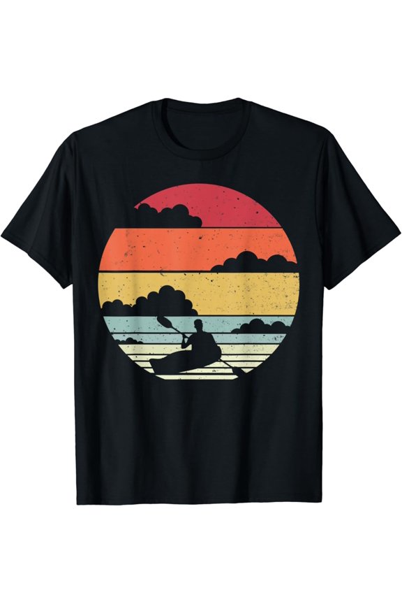 Sunset Kayak Kajak Canoe T-Shirt, Gift For Friend, Full Size S-5Xl
