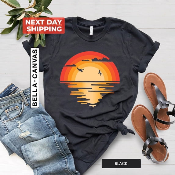 Sam Soft Sunset Sunshine Shirt, Women's Summer Shirt, Beach Lovers, Sunset Design Tee For Women's, Summer Tee, Vacation Shirt for Retro Summer Tee