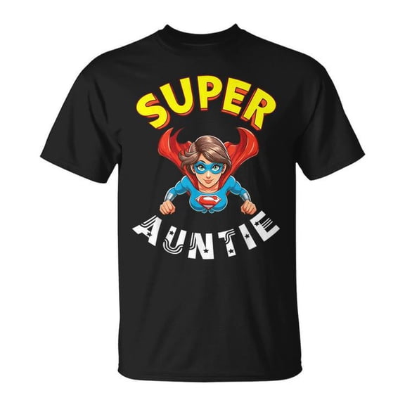 Sam Soft Super Auntie Hero Cape Flying Cartoon Niece Nephew T-Shirt