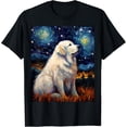 thumbnail image 1 of Sam Soft Surreal Starry Night Great Pyrenees Dog T-Shirt, 1 of 5