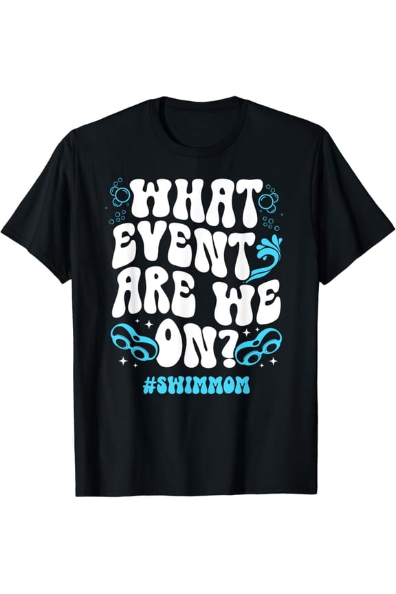 Swim Mom Groovy Swimming Mom Of A Swimmer Mom Swim Mama T-Shirt Unisex Cotton Tee Full Size S-5XL