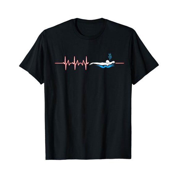 Sam Soft Swimmer Scuba Diver Water Sports Athlete Swimming Heartbeat T-Shirt Unisex Cotton Tee Full Size S-5XL
