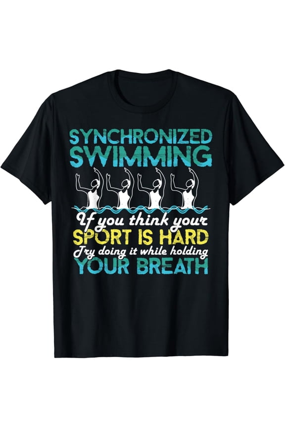Synchronized Swimming Shirt Synchro Swimmer Artistic T-Shirt Unisex Cotton Tee Full Size S-5XL