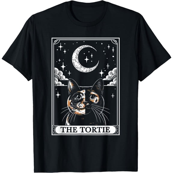 Sam Soft Tarot Card Vintage Crescent Moon Tortie Cat Mom Cat Lovers T-Shirt, Unisex Tee All Size S-5XL