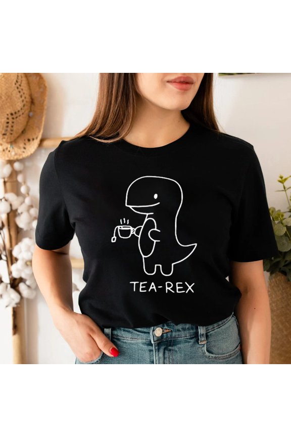 Tea-Rex Cute Dinosaur Shirt, Mom Tea Lover Dino Shirt, Coffee Lover, Cute Punny 'Tea-Rex' Dinosaur T-shirt, Tea Shirt, Birthday Gift Shirt