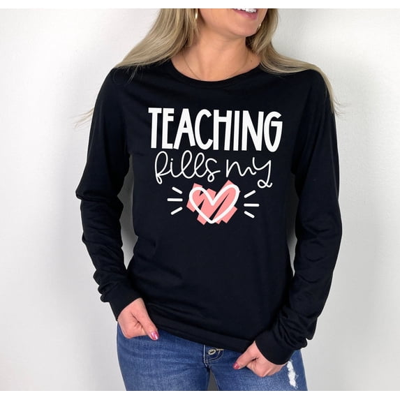 Sam Soft Teacher Love Sweatshirt, Teaching Fills My Heart Sweatshirt, Love Day Shirt For Teachers, Teacher Gift, Love Day, Unisex Long Sleeve