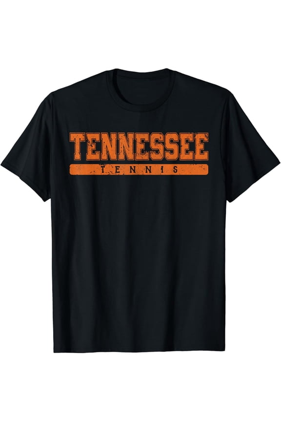 Tennessee Tennis Varsity Orange Vintage Text T-Shirt Full Size S-5Xl