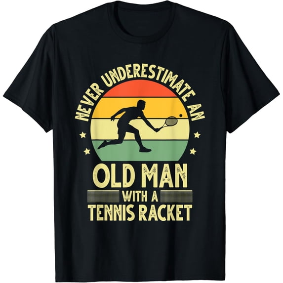 Sam Soft Tennis Art For Grandpa Men Tennis Player Racket Sport T-Shirt Full Size S-5Xl
