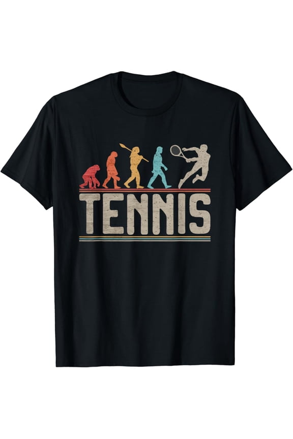 Tennis Player Evolution Of Man Vintage Tennis Lover T-Shirt Full Size S-5Xl