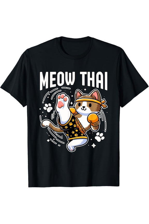 Thai Boxing Muay Thai Martial Arts Meow Cat T-Shirt