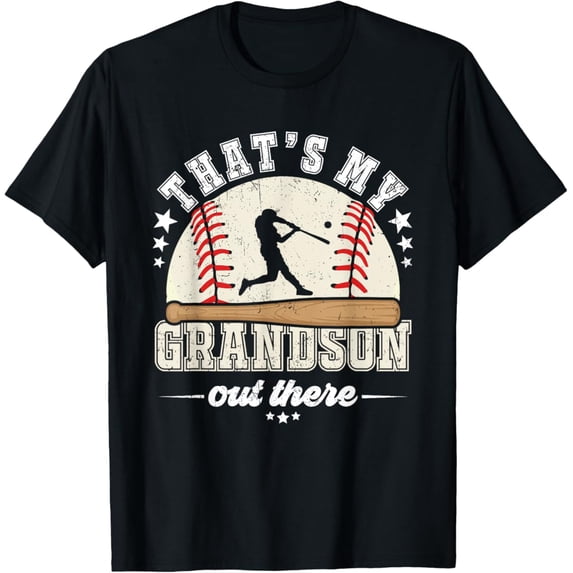 Sam Soft That'S My Grandson Out There Baseball Grandma Grandpa T-Shirt Full Size S-5Xl
