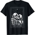 thumbnail image 1 of Sam Soft The Lovers Vintage Tarot Card Skeletons T-Shirt Timeless Tarot, 1 of 5
