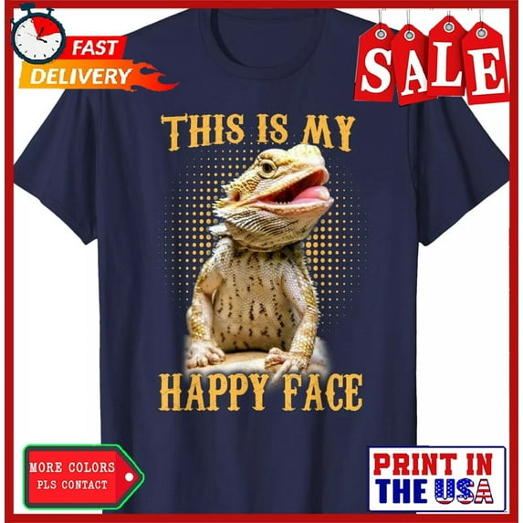 Sam Soft This Is My Happy Face Dragon Cute Gift Theme Unisex T-Shirt