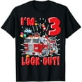 thumbnail image 1 of Sam Soft Three 3rd Birthday Fire Truck Boy 3 Year Old Firefighter T-Shirt Full Size S-5XL, 1 of 5