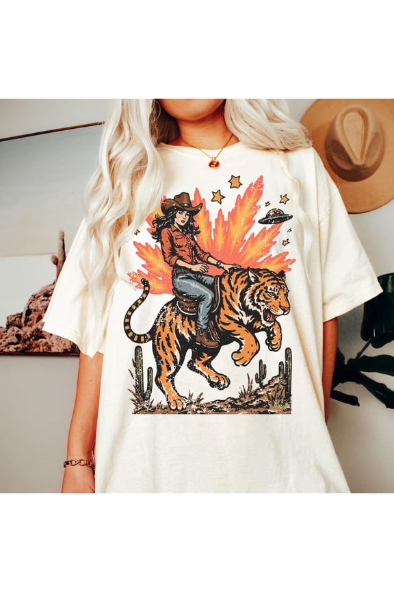 Tiger Graphic Tee: Retro Boho Unisex Shirt All Size S-5XL