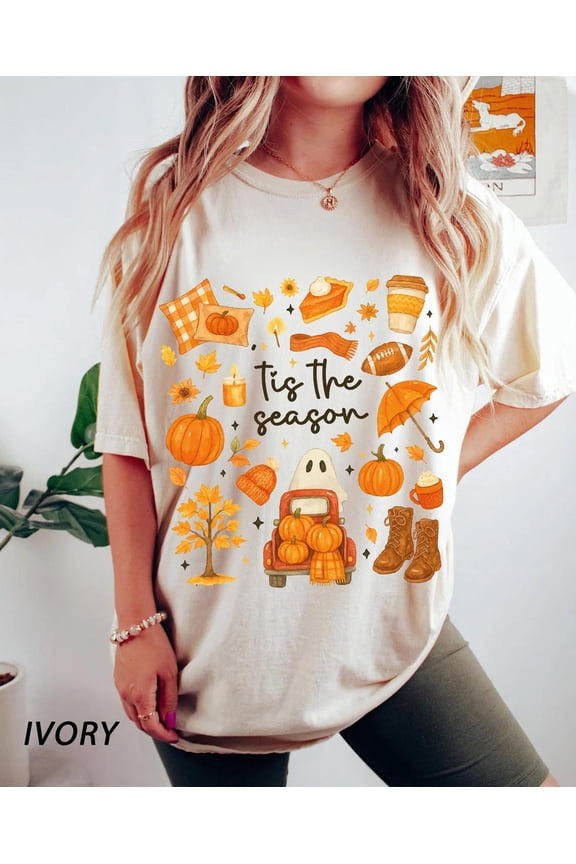 Tis The Season Shirt, Fall Shirt, Fall Football Shirt, Women'S Fall Shirt, Pumpkin Season, Fall Harvest Shirt, Autumn Tshirt All Size S-5XL