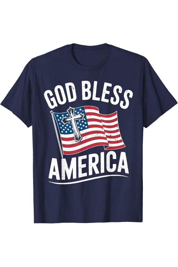 Toddler God Bless America Flag 4Th July Son Boy Patriotic T-Shirt