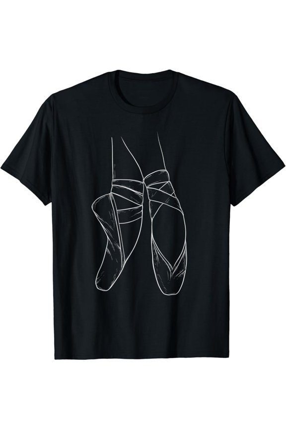 Toe Dancing - Female Ballet Dancer Ballerina Pointe Barre T-Shirt Full Size S-5Xl