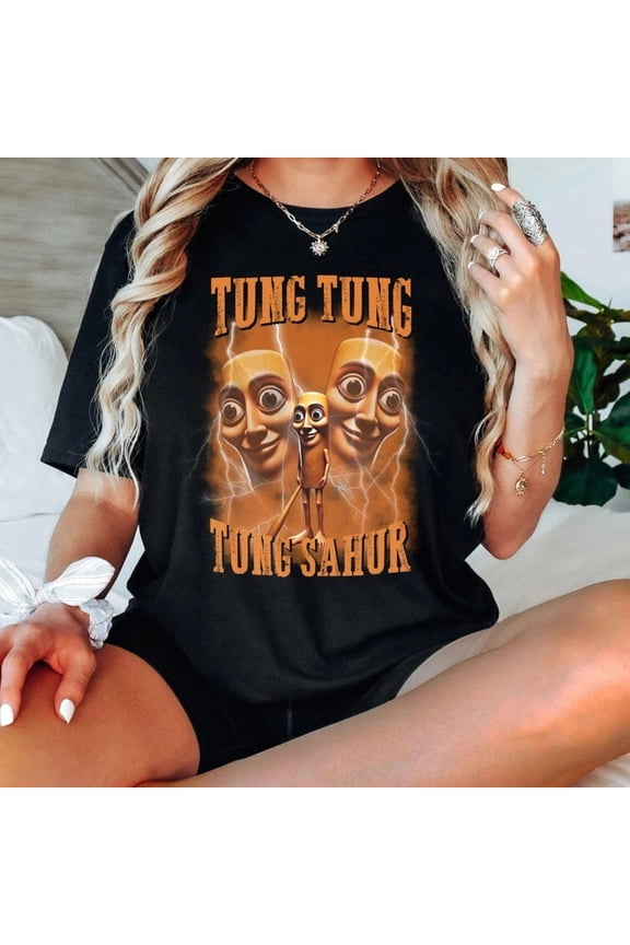 Tung Tung Tung Sahur Shirt 2025 Unisex Cotton Tee, Full Size S-5XL