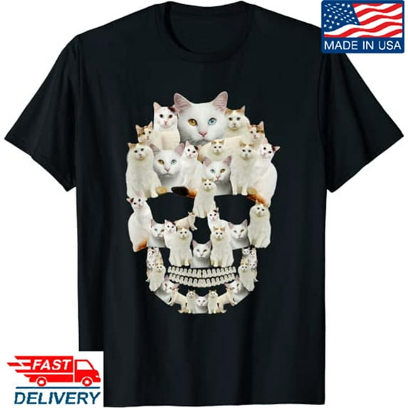 Sam Soft Turkish Van Cat Graphic Skull Costumes T-Shirt, Cat T-shirt All Size S-5XL