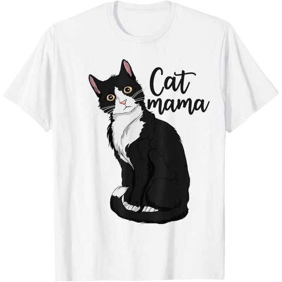 Sam Soft Tuxedo Cat Mama Gift Cat Mom Tuxedo Cat Mama T-Shirt