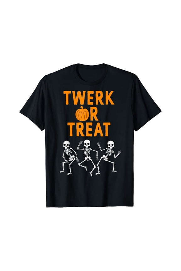 Twerk or Treat Skeletons Spooky Graphic T-Shirt