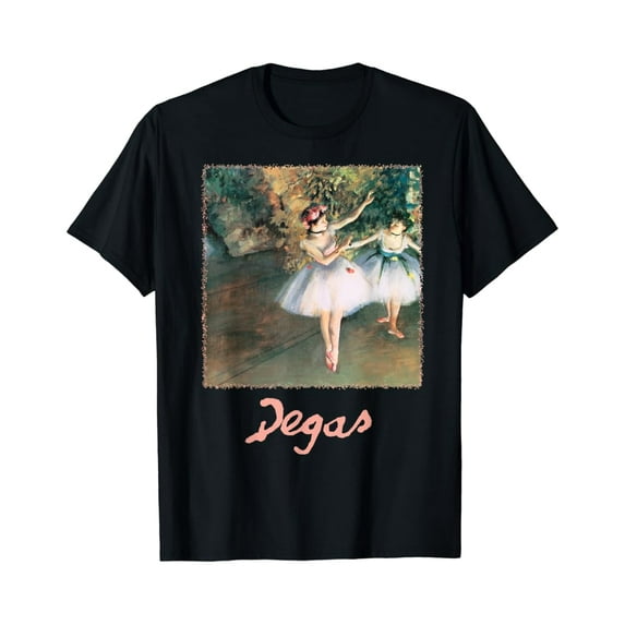 Sam Soft Two Dancers On A Stage By Edgar Degas, Vintage Ballet Art T-Shirt Full Size S-5Xl