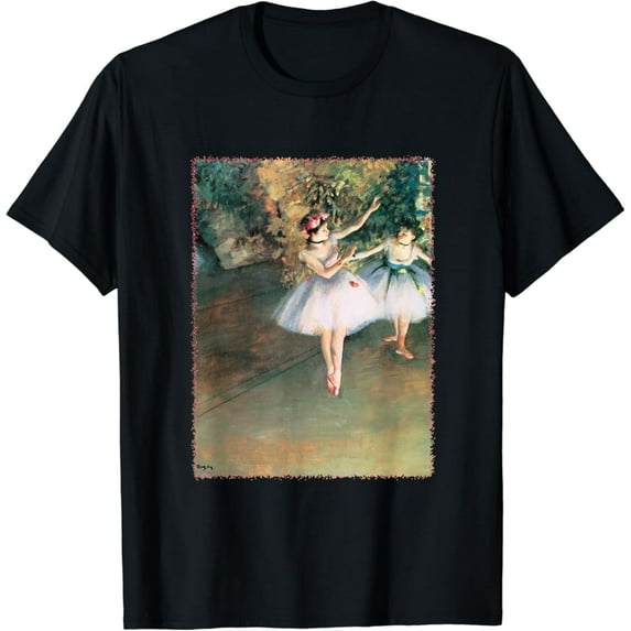 Sam Soft Two Dancers On A Stage By Edgar Degas, Vintage Ballet Art T-Shirt Full Size S-5Xl